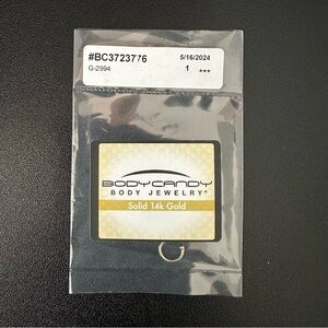 20 Gauge 1/4 14kt Solid Yellow Gold Nose Hoop body candy | NWT - factory sealed
